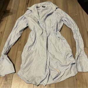 Hamilton Light Blue Checkered Women's Coat